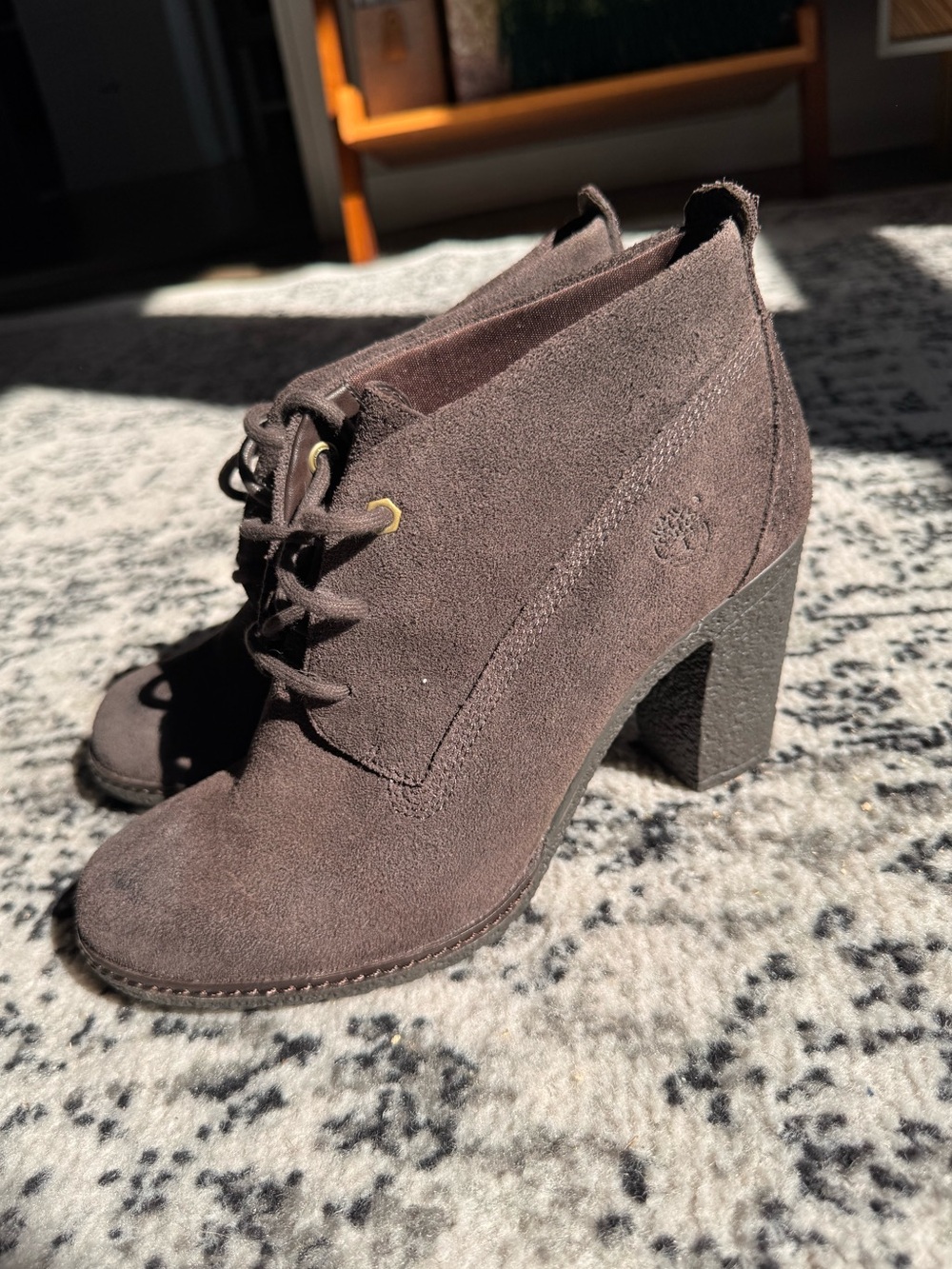 Timberland Brown Suede Lace-Up Ankle Booties